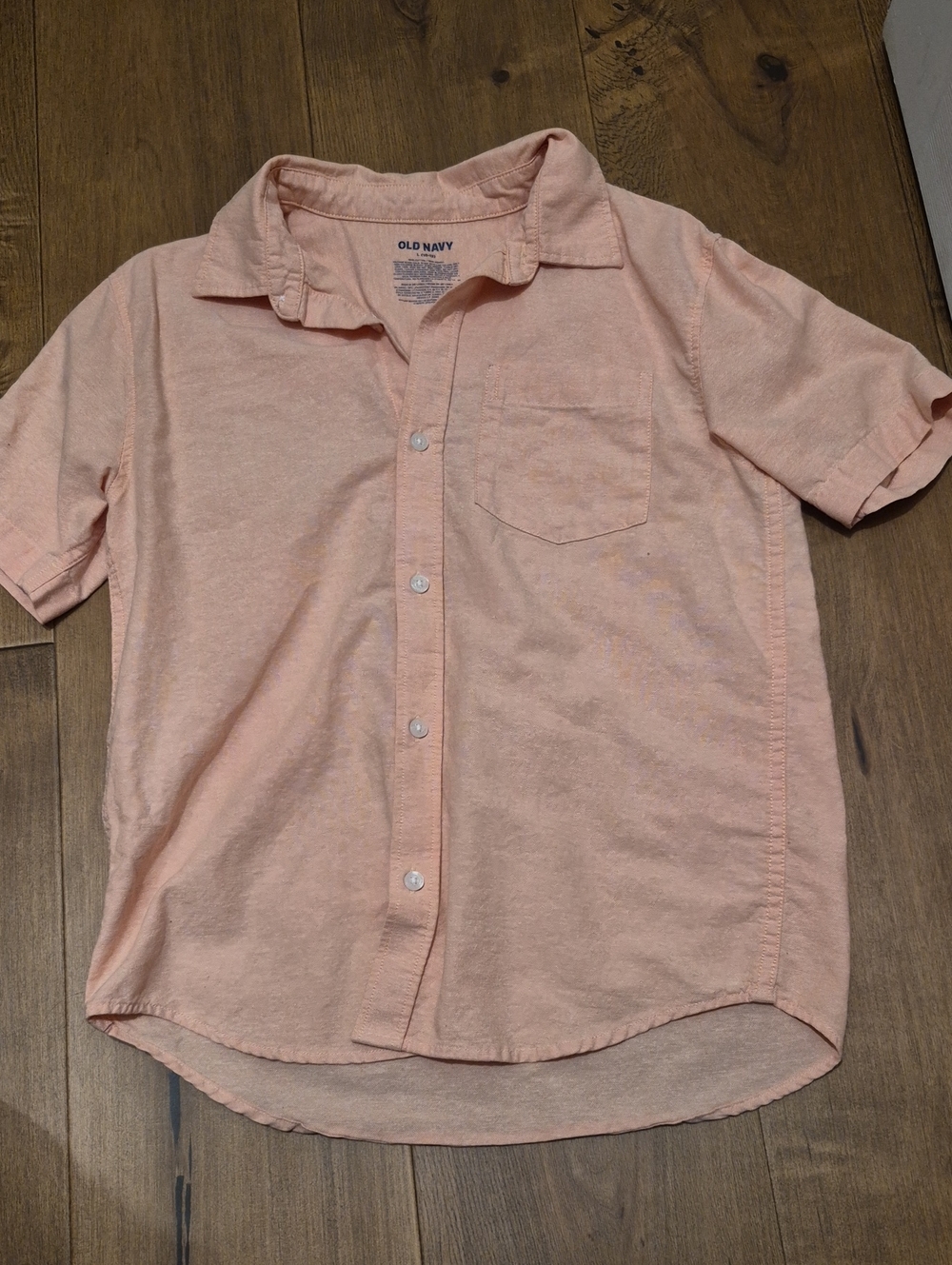 Old Navy Boys Short-Sleeve Button-Down Shirt in Peach